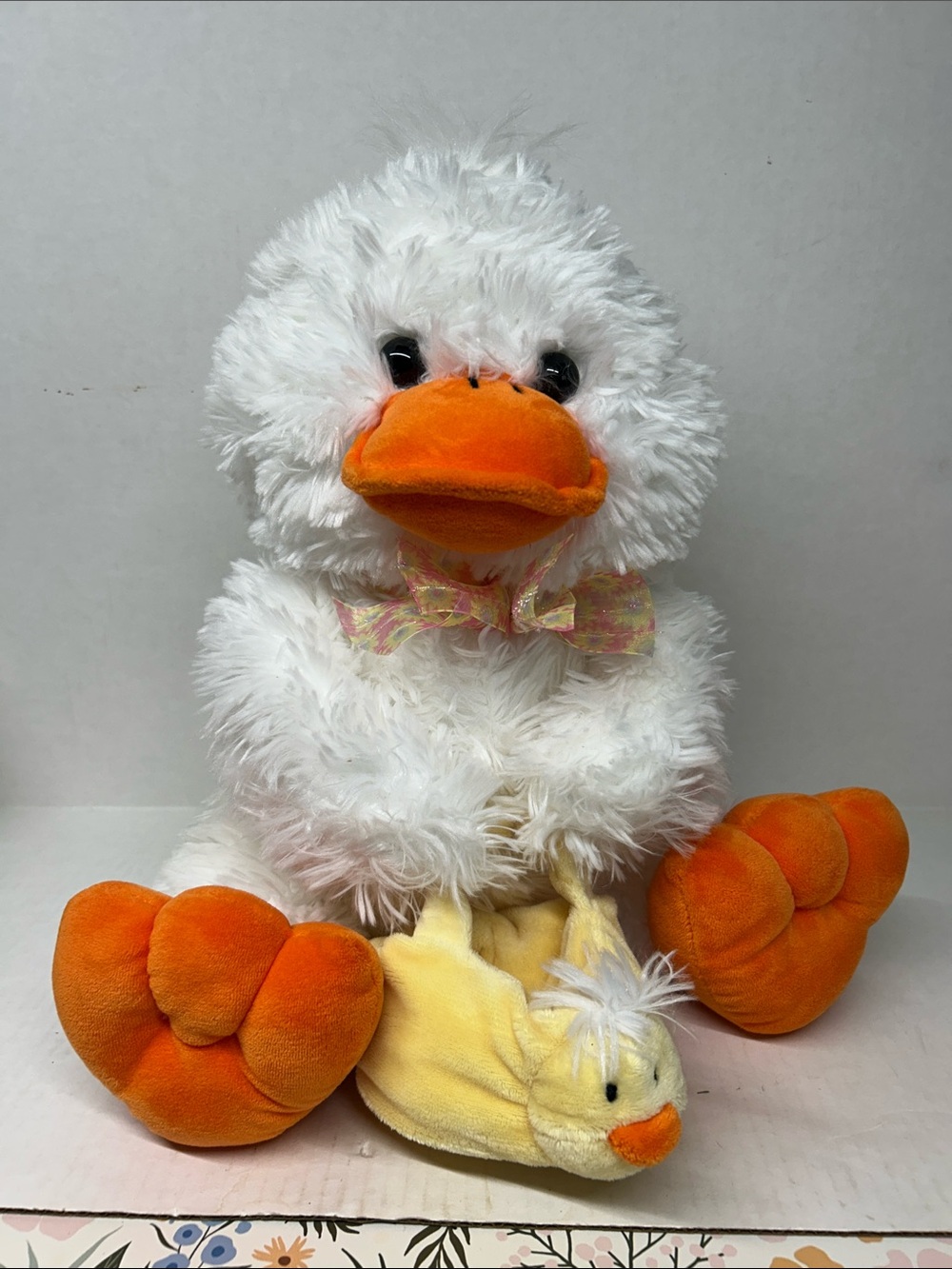 Kmart Plush White Duck Toy with Orange Beak and Feet - Soft Easter Bird Basket